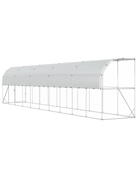Gabbia per Polli Contro il Muro Argento 600 x 150 x 215 cm