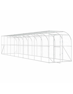 Gabbia per Polli Contro il Muro Argento 600 x 150 x 215 cm 2