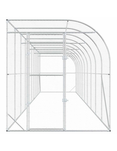 Gabbia per Polli Contro il Muro Argento 600 x 150 x 215 cm