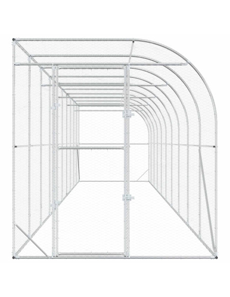 Gabbia per Polli Contro il Muro Argento 600 x 150 x 215 cm