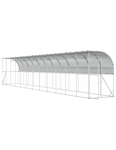 Gabbia per Polli Contro il Muro Argento 600 x 150 x 215 cm