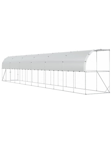 Gabbia per Polli Contro il Muro Argento 600 x 150 x 215 cm