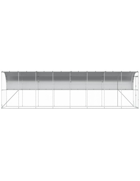 Gabbia per Polli Contro il Muro Argento 600 x 150 x 215 cm