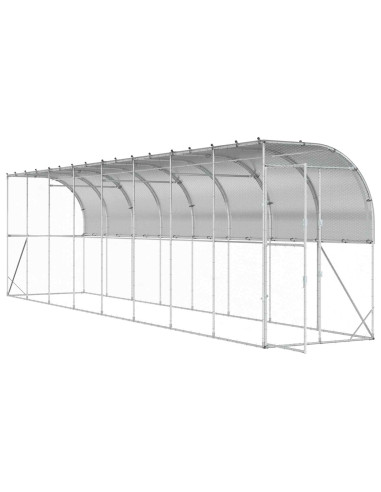 Gabbia per Polli Contro il Muro Argento 600 x 150 x 215 cm