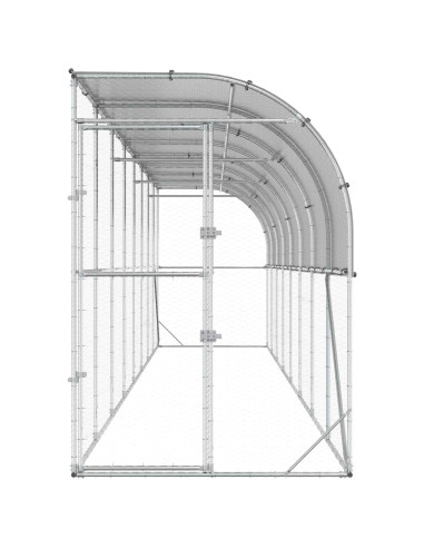 Gabbia per Polli Contro il Muro Argento 600 x 150 x 215 cm