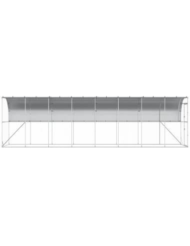 Gabbia per Polli Contro il Muro Argento 600 x 150 x 215 cm