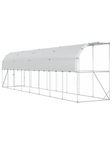 Gabbia per Polli Contro il Muro Argento 600 x 150 x 215 cm