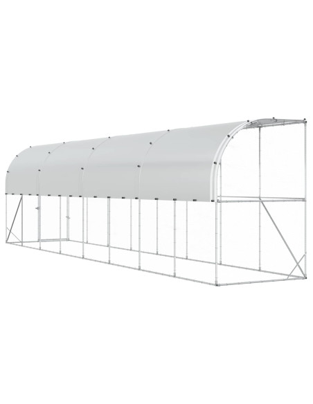 Gabbia per Polli Contro il Muro Argento 600 x 150 x 215 cm