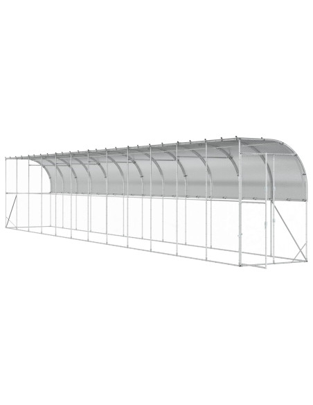 Gabbia per Polli Contro il Muro Argento 600 x 150 x 215 cm