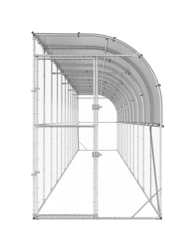 Gabbia per Polli Contro il Muro Argento 600 x 150 x 215 cm