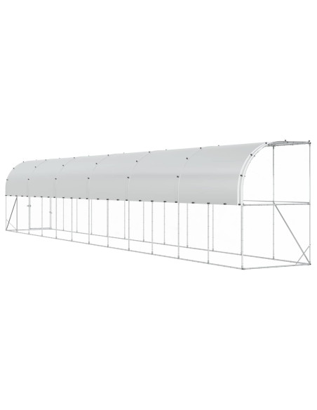 Gabbia per Polli Contro il Muro Argento 600 x 150 x 215 cm