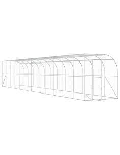 Gabbia per Polli Contro il Muro Argento 600 x 150 x 215 cm 2