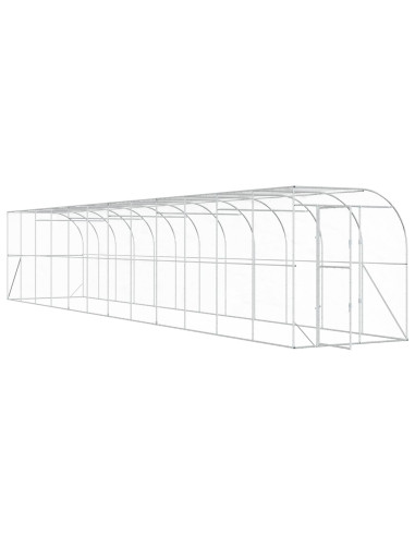 Gabbia per Polli Contro il Muro Argento 600 x 150 x 215 cm