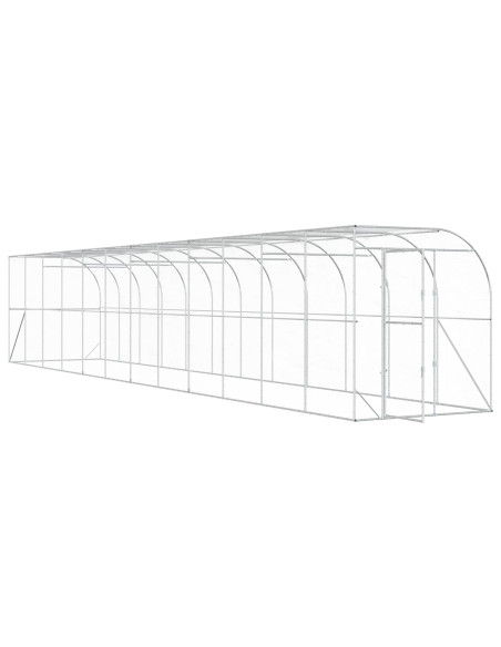 Gabbia per Polli Contro il Muro Argento 600 x 150 x 215 cm