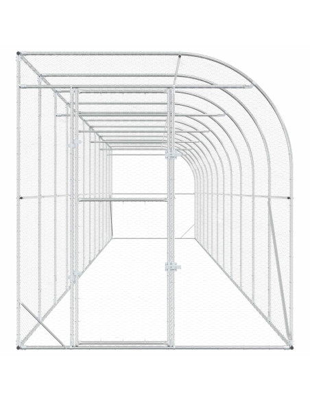 Gabbia per Polli Contro il Muro Argento 600 x 150 x 215 cm