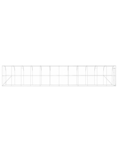Gabbia per Polli Contro il Muro Argento 600 x 150 x 215 cm