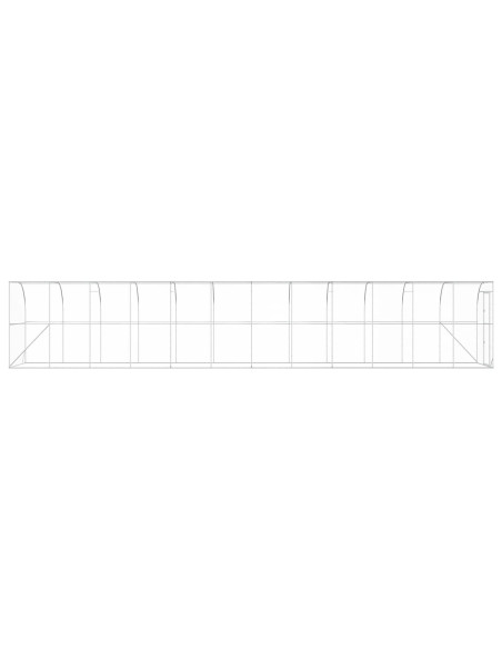 Gabbia per Polli Contro il Muro Argento 600 x 150 x 215 cm