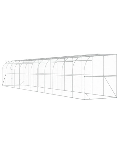 Gabbia per Polli Contro il Muro Argento 600 x 150 x 215 cm