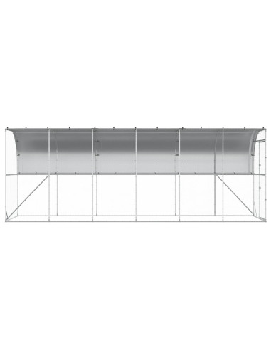 Gabbia per Polli Contro il Muro Argento 600 x 150 x 215 cm