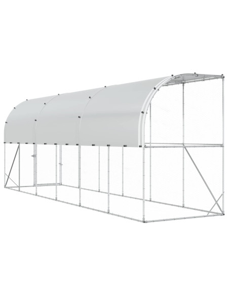 Gabbia per Polli Contro il Muro Argento 600 x 150 x 215 cm