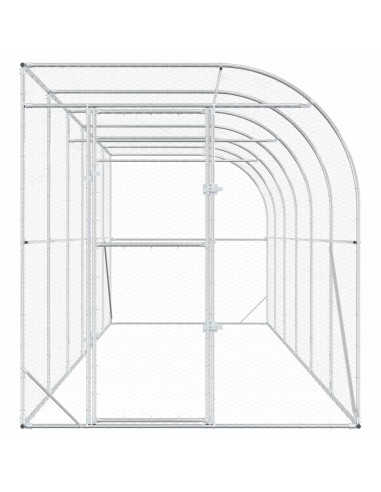 Gabbia per Polli Contro il Muro Argento 600 x 150 x 215 cm