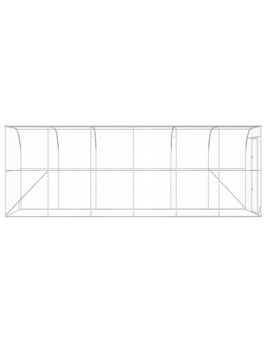 Gabbia per Polli Contro il Muro Argento 600 x 150 x 215 cm