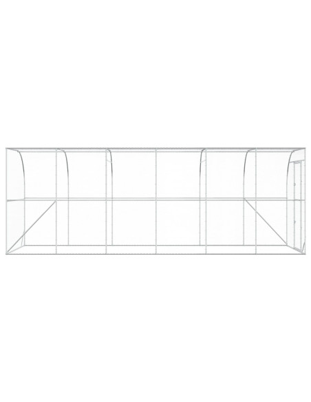 Gabbia per Polli Contro il Muro Argento 600 x 150 x 215 cm