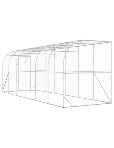 Gabbia per Polli Contro il Muro Argento 600 x 150 x 215 cm