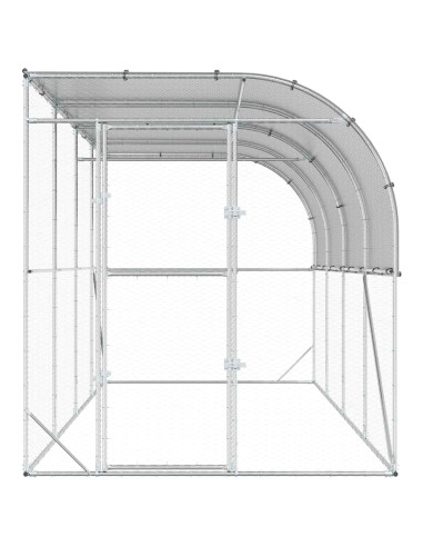Gabbia per Polli Contro il Muro Argento 600 x 150 x 215 cm