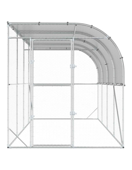 Gabbia per Polli Contro il Muro Argento 600 x 150 x 215 cm