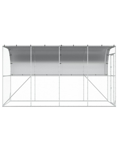 Gabbia per Polli Contro il Muro Argento 600 x 150 x 215 cm