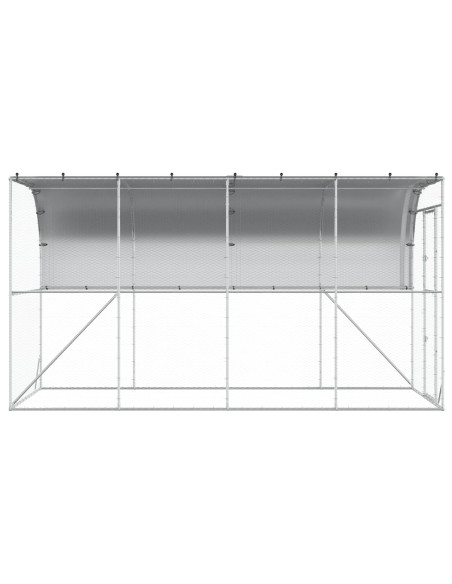 Gabbia per Polli Contro il Muro Argento 600 x 150 x 215 cm