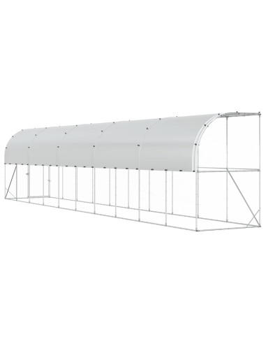 Gabbia per Polli Contro il Muro Argento 600 x 150 x 215 cm