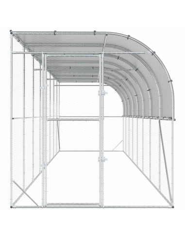 Gabbia per Polli Contro il Muro Argento 600 x 150 x 215 cm