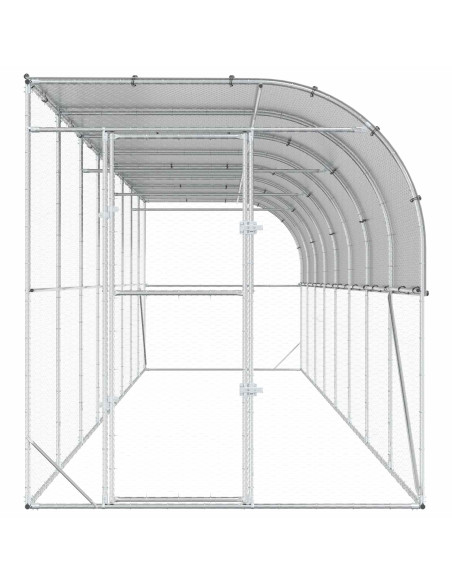 Gabbia per Polli Contro il Muro Argento 600 x 150 x 215 cm