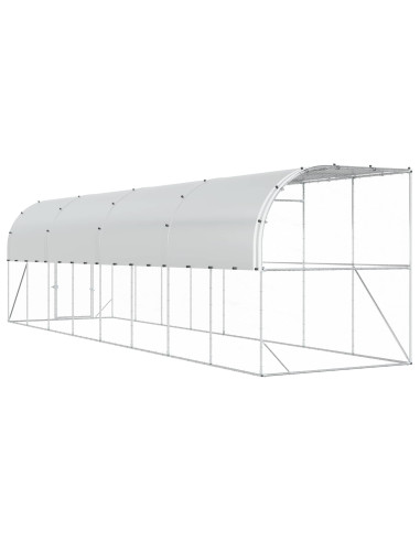 Gabbia per Polli Contro il Muro Argento 600 x 150 x 215 cm