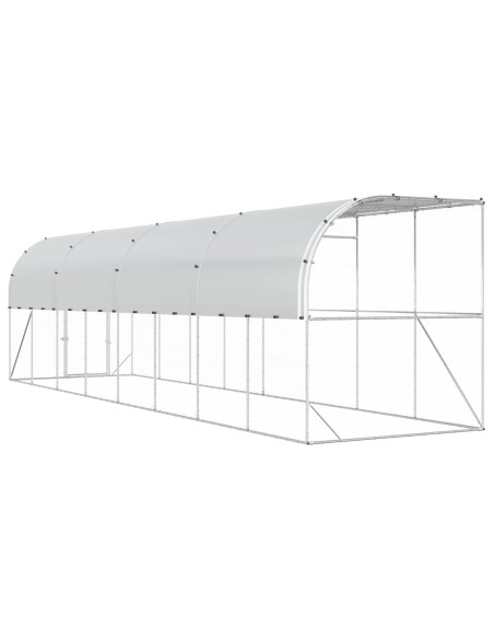 Gabbia per Polli Contro il Muro Argento 600 x 150 x 215 cm