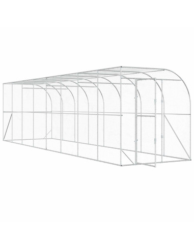 Gabbia per Polli Contro il Muro Argento 600 x 150 x 215 cm
