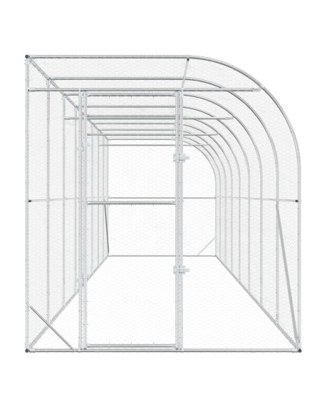 Gabbia per Polli Contro il Muro Argento 600 x 150 x 215 cm