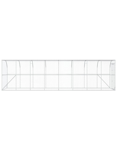 Gabbia per Polli Contro il Muro Argento 600 x 150 x 215 cm