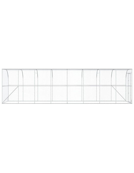 Gabbia per Polli Contro il Muro Argento 600 x 150 x 215 cm