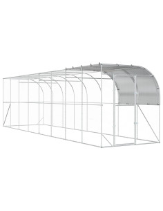 Gabbia per Polli Contro il Muro Argento 800 x 200 x 215 cm