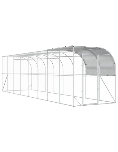Gabbia per Polli Contro il Muro Argento 800 x 200 x 215 cm