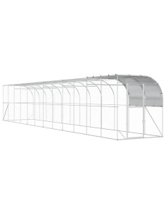 Gabbia per Polli Contro il Muro Argento 1200 x 200 x 215 cm