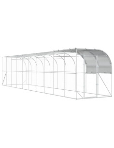 Gabbia per Polli Contro il Muro Argento 1000 x 200 x 215 cm