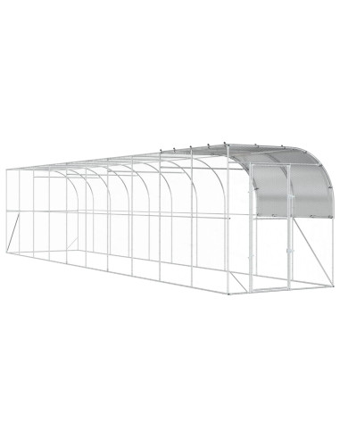 Gabbia per Polli Contro il Muro Argento 1000 x 200 x 215 cm