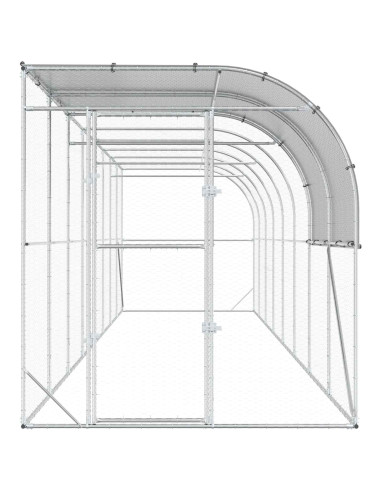 Gabbia per Polli Contro il Muro Argento 800 x 200 x 215 cm