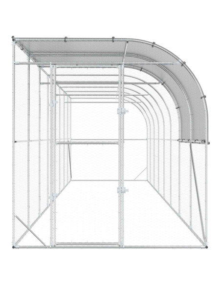 Gabbia per Polli Contro il Muro Argento 800 x 200 x 215 cm