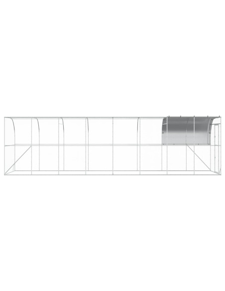 Gabbia per Polli Contro il Muro Argento 800 x 200 x 215 cm