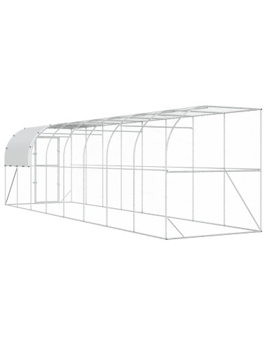 Gabbia per Polli Contro il Muro Argento 800 x 200 x 215 cm